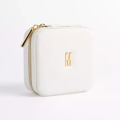 Kirklands Home Monogram M Travel Jewelry Box White