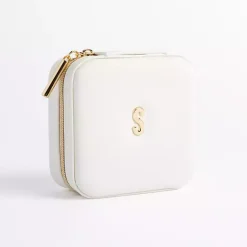 Online Kirklands Home Monogram S Travel Jewelry Box White