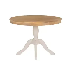 Hot Kirklands Home White Natural Top Pedestal Dining Table