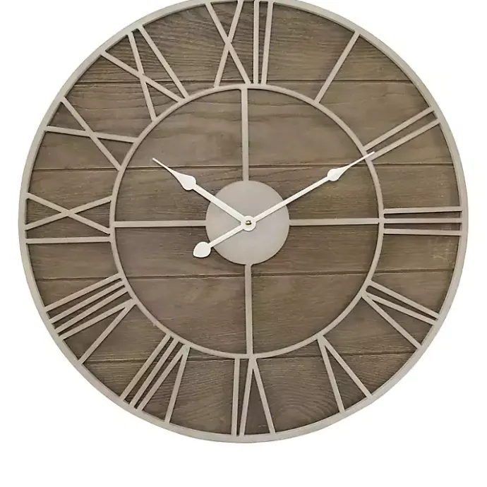 Best Kirklands Home White Natural Wood Raised Clock