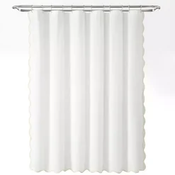 Sale Kirklands Home White Neutral Scalloped Coastal Shower Curtain