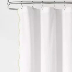 Sale Kirklands Home White Neutral Scalloped Coastal Shower Curtain