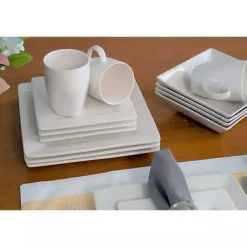 Sale Kirklands Home Nordic Square 16-pc. Dinnerware Set White