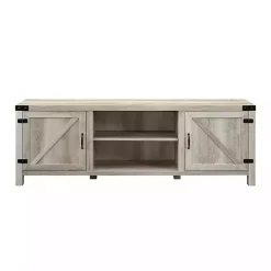 Kirklands Home Oak Barn Door TV Stand White