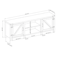 Kirklands Home Oak Barn Door TV Stand White