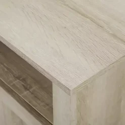 Sale Kirklands Home White Oak Grooved Door Corner TV Stand Ivory