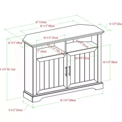 Sale Kirklands Home White Oak Grooved Door Corner TV Stand Ivory