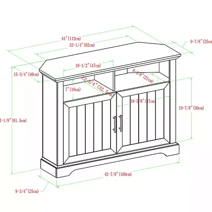 Sale Kirklands Home White Oak Grooved Door Corner TV Stand Ivory