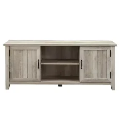 Outlet Kirklands Home White Oak Grooved Door TV Stand Ivory