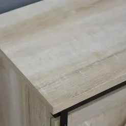 Outlet Kirklands Home Oak Sliding Barn Door TV Stand White