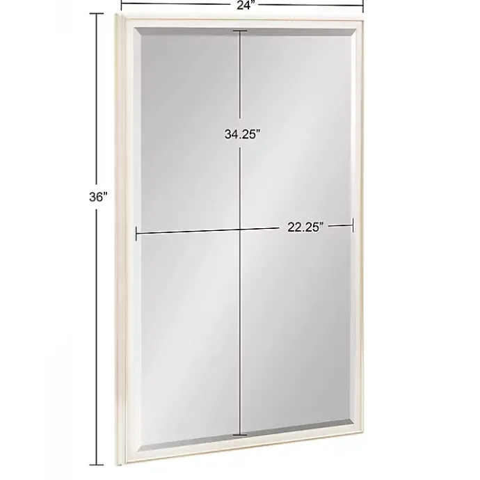 Outlet Kirklands Home White Oakhurst Rectangle Wall Mirror, 36 in.