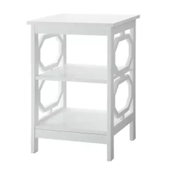 New Kirklands Home Octagon 2-Shelf Accent Table White