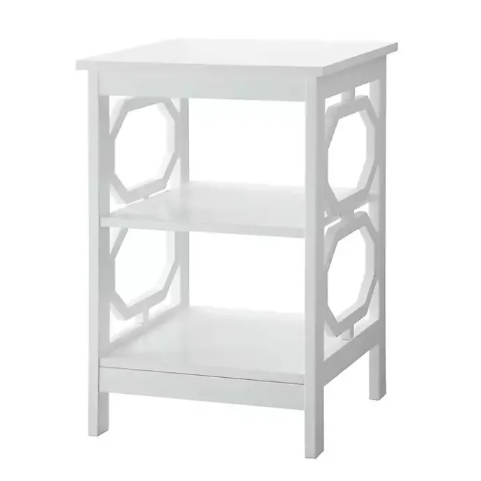 New Kirklands Home Octagon 2-Shelf Accent Table White