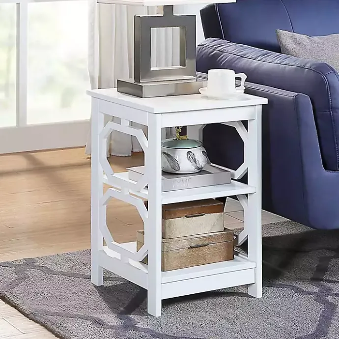 New Kirklands Home Octagon 2-Shelf Accent Table White