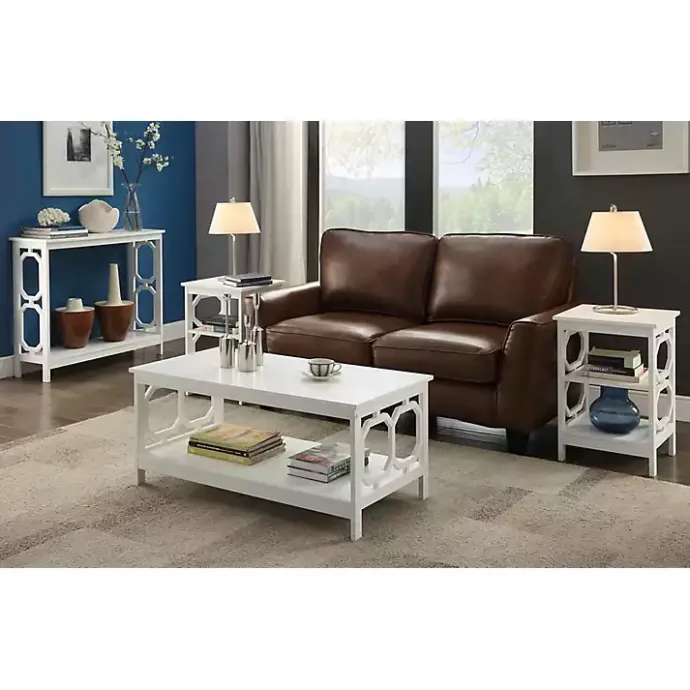 New Kirklands Home Octagon 2-Shelf Accent Table White