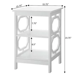 New Kirklands Home Octagon 2-Shelf Accent Table White