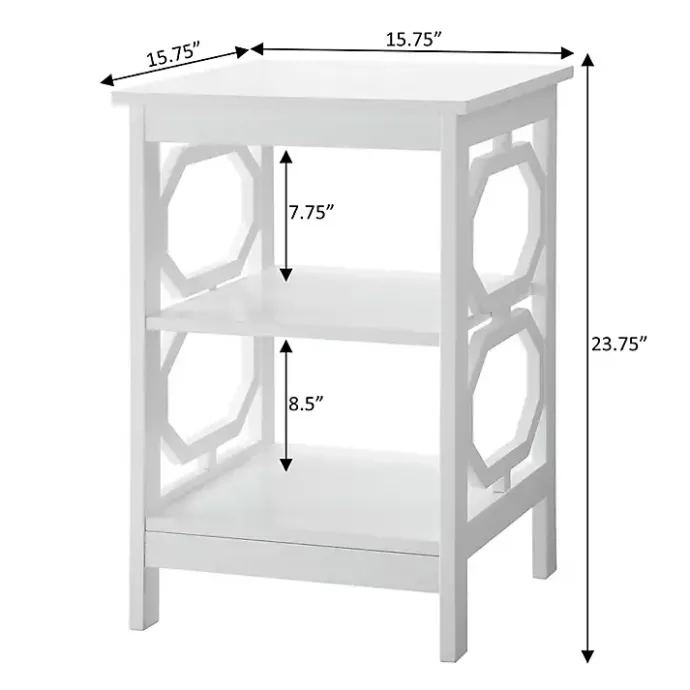 New Kirklands Home Octagon 2-Shelf Accent Table White