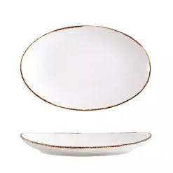 Sale Kirklands Home Oval Ceramic Rimmed Serving Platter White