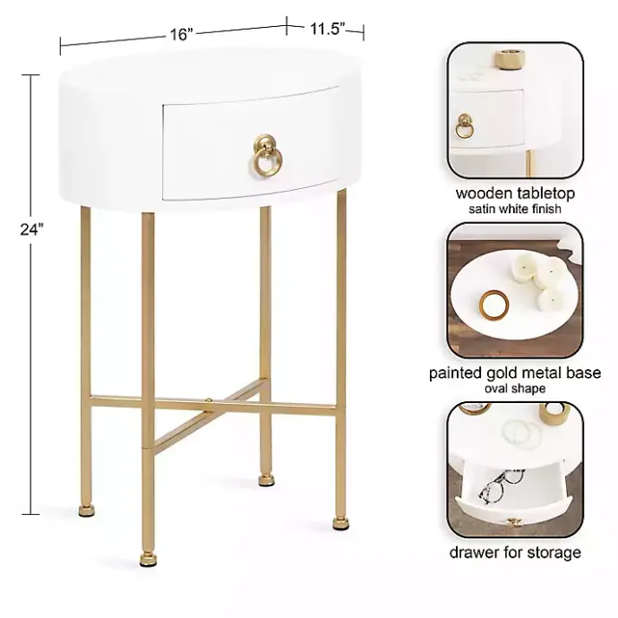 Discount Kirklands Home Oval Decklyn Accent Table White
