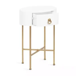 Discount Kirklands Home Oval Decklyn Accent Table White