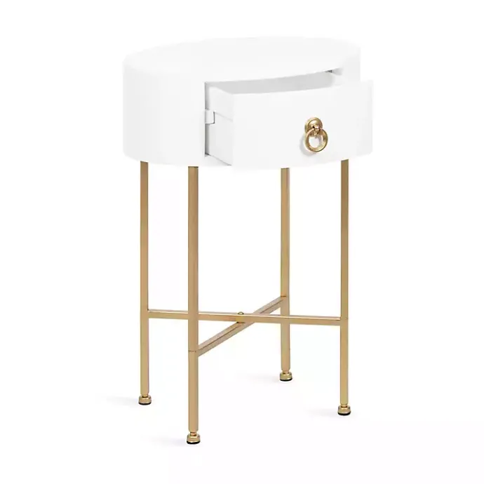 Discount Kirklands Home Oval Decklyn Accent Table White