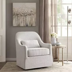 Best Kirklands Home Patterned Upholstered Swivel Glider Chair White