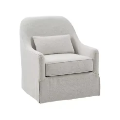Best Kirklands Home Patterned Upholstered Swivel Glider Chair White