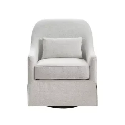 Best Kirklands Home Patterned Upholstered Swivel Glider Chair White