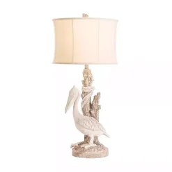 Outlet Kirklands Home White Pelican Coastal Table Lamp Ivory