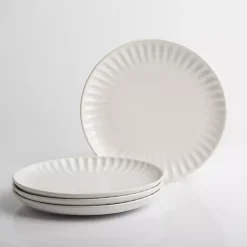 Clearance Kirklands Home Petals Ceramic Salad Plates, Set of 4 White