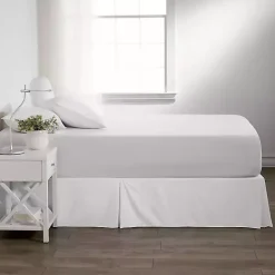 Outlet Kirklands Home Pleated Microfiber King Bed Skirt White