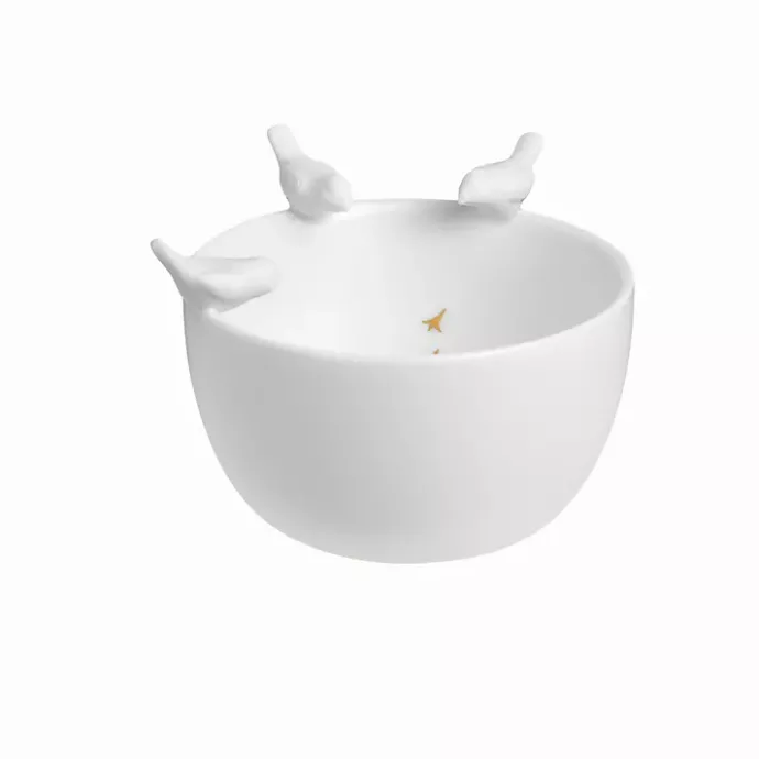 Outlet Kirklands Home White Porcelain Bird Decorative Bowl