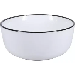 Sale Kirklands Home Porcelain Black Trim 16-pc. Dinnerware Set White