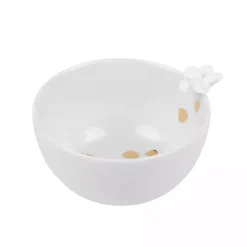 New Kirklands Home White Porcelain Floral Decorative Bowl