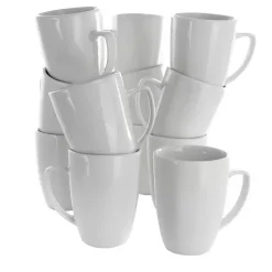 New Kirklands Home Porcelain Mugs, Set of 12 White