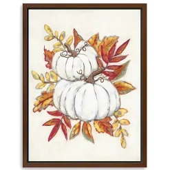 Outlet Kirklands Home Pumpkins Framed Canvas Art Print White