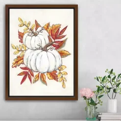 Outlet Kirklands Home Pumpkins Framed Canvas Art Print White