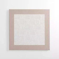 Best Kirklands Home White Raked Checkered Canvas Art Print