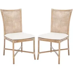 Clearance Kirklands Home Rattan Chiara Dining Chairs, Set of 2 White