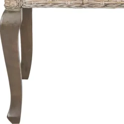 Sale Kirklands Home White Rattan Curved Legs Dining Chairs, Set of 2