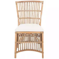 New Kirklands Home Rattan Erika Dining Chairs, Set of 2 White