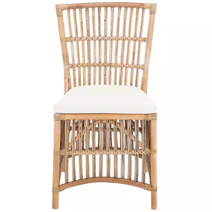 New Kirklands Home Rattan Erika Dining Chairs, Set of 2 White