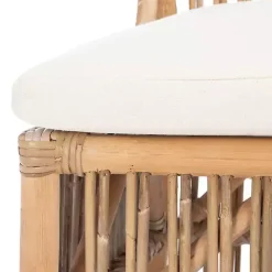 New Kirklands Home Rattan Erika Dining Chairs, Set of 2 White