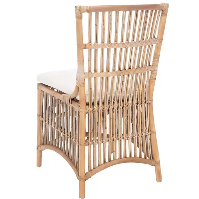 New Kirklands Home Rattan Erika Dining Chairs, Set of 2 White