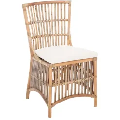 New Kirklands Home Rattan Erika Dining Chairs, Set of 2 White