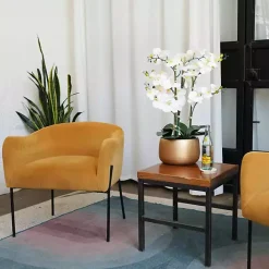 Sale Kirklands Home White Real Touch Orchid Arrangement in Gold Pot