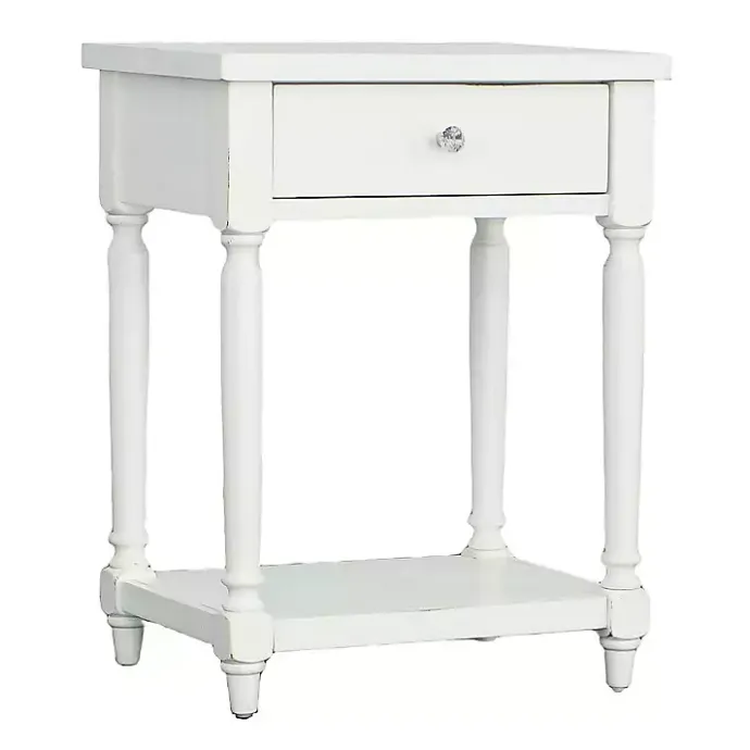 Sale Kirklands Home Rectangle Accent Table with Charging Station White