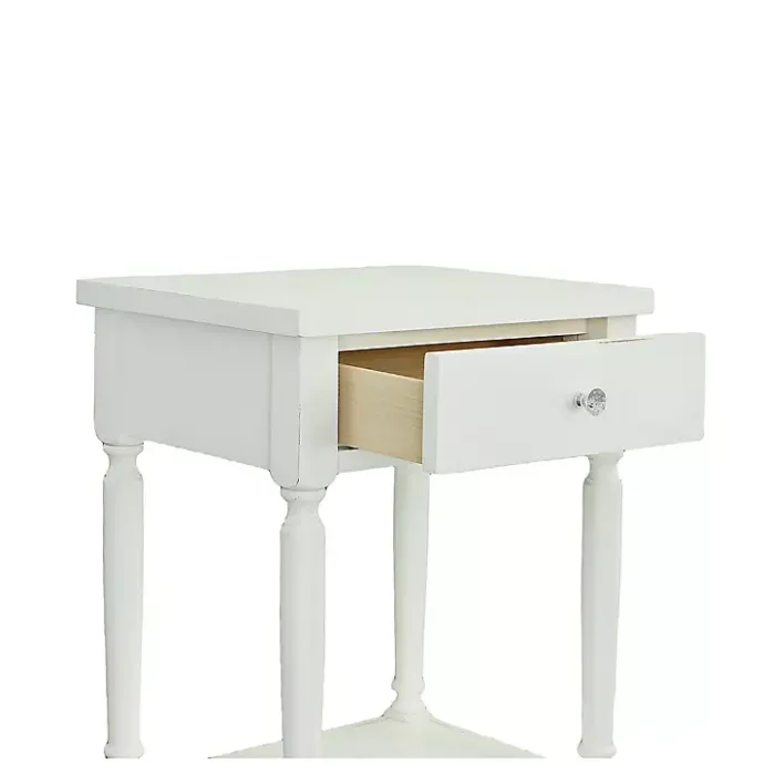 Sale Kirklands Home Rectangle Accent Table with Charging Station White