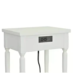 Sale Kirklands Home Rectangle Accent Table with Charging Station White