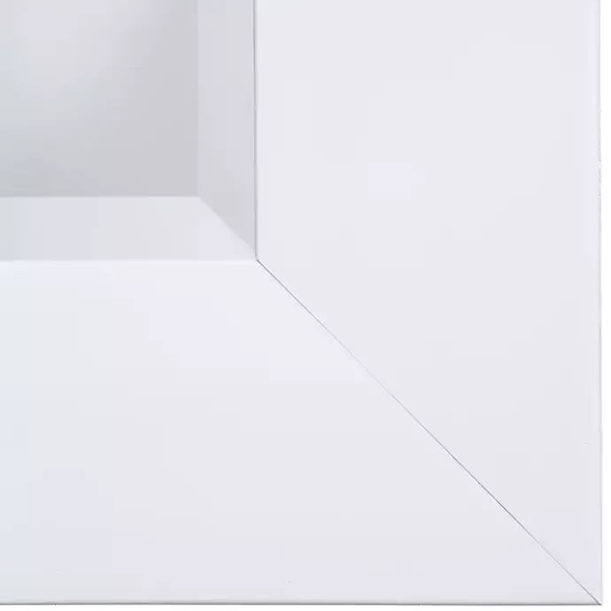 Outlet Kirklands Home White Rectangular Beveled Wall Mirror